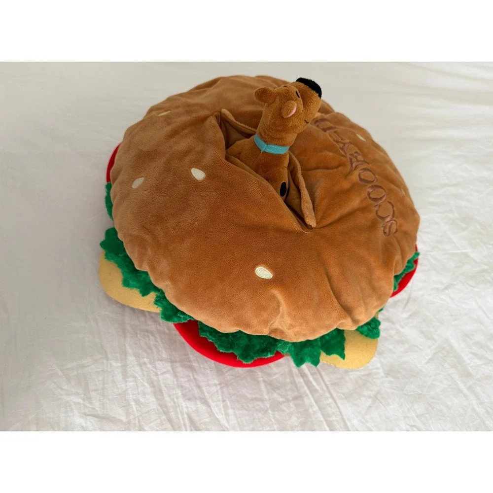 Universal Studios Scooby Doo Hamburger Plush Pillow with Removable Mini Plush